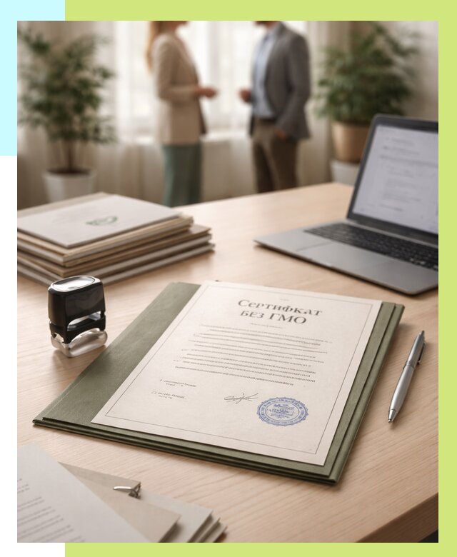 Сертификат без ГМО в Майкопе от 7582 р. оформить срочно Алешин-Мкп